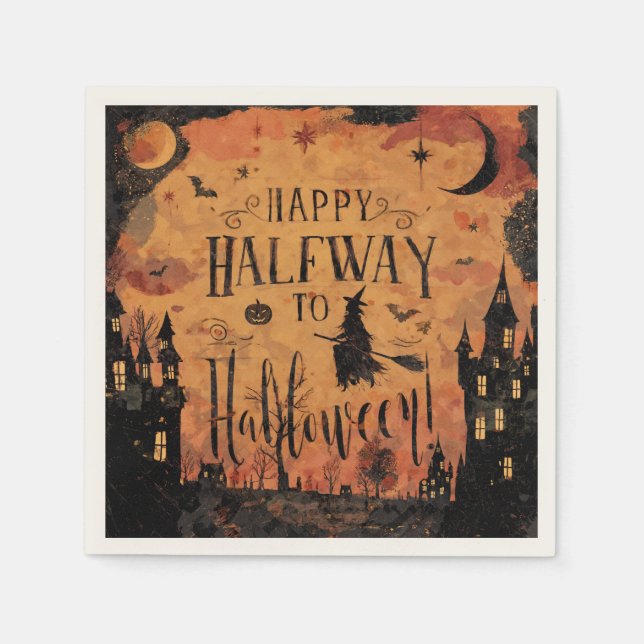 Halbwegs Halloween-Partybedarf Serviette (Vorderseite)