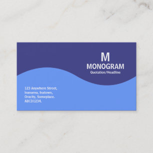 Halbwellenmonogramm - Baby Blue und Blue 3B3C87 Visitenkarte