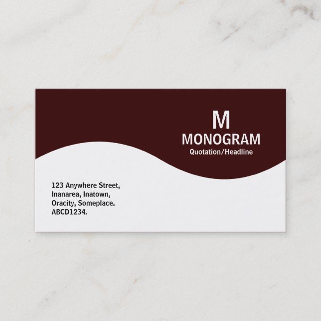 Halbwellenmonogramm - dunkles Brown 330000 Visitenkarte (Vorderseite)
