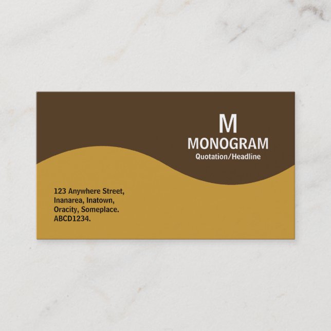 Halbwellenmonogramm - Gold mit braunem 4F341A Visitenkarte (Vorderseite)