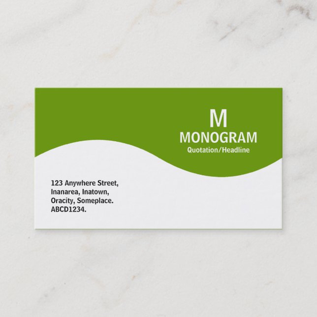 Halbwellenmonogramm - Grün 669900 Visitenkarte (Vorderseite)