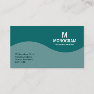 Halbwellenmonogramm - Ocean Green und Aquamarin 00 Visitenkarte