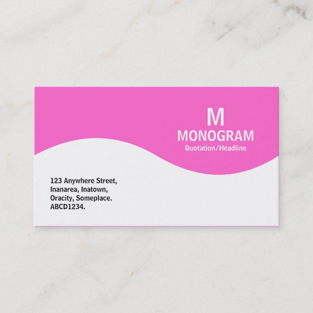 Halbwellenmonogramm - Rosa FF66CC Visitenkarte (Vorderseite)