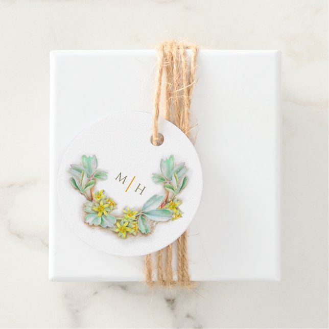 Halbwüstenmonogramm Hochzeitsibbaldia Geschenkanhänger (Beispiel)