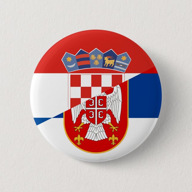 Halbzeichen der Kroatischen Serbia-Flagge Button (Vorderseite)