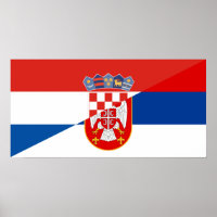 Halbzeichen der Kroatischen Serbia-Flagge