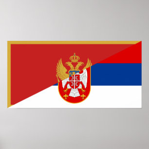 Halbzeichen des Flaggenstaats Serbia montenegro Poster