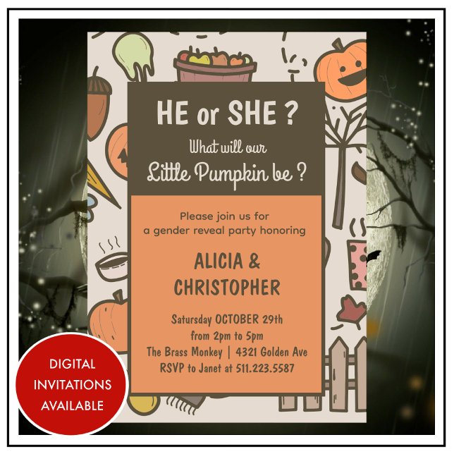 Halbzeit von Fall GENDER REVEAL Einladung (halloween-fall-GENDER-REVEAL-Invitation-1)