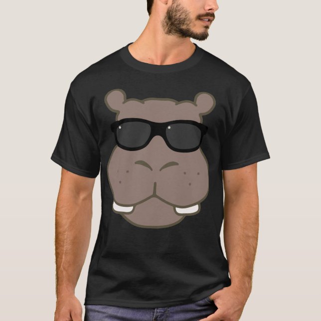Halcyon Hippo Graphic T-Shirt (Schwarz) (Vorderseite)