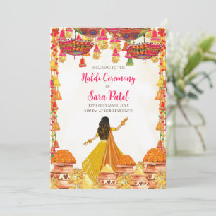 Haldi-Einladungen & Haldi lädt Hindu-Hochzeit ein Einladung