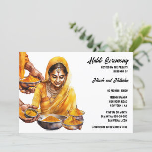 Haldi turmeric indische Vorhochzeit elegant Einladung