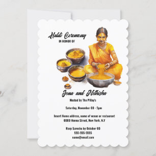 Haldi Zeremonie türkische indische Tradition Hochz Einladung