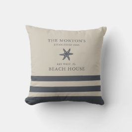 Hale Blue und Beige Starfish Family Beach House Kissen