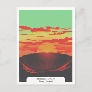 Haleakalā-Krater, Maui, Hawaii Reise Vintage Postkarte