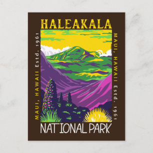 Haleakala National Park Hawaii Distressed Vintage Postkarte