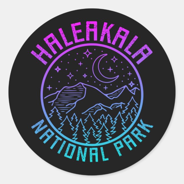 Haleakala National Park Hawaii USA Gradient Runder Aufkleber (Vorderseite)