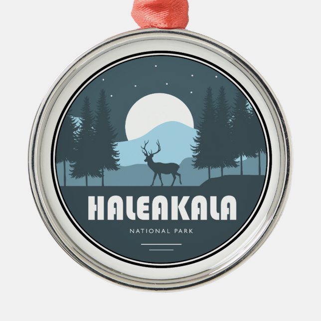 Haleakala Nationalpark Deer Ornament Aus Metall (Vorne)