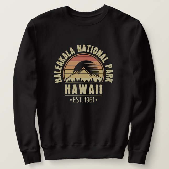Haleakala Nationalpark Hawaii Retro Sweatshirt (Design vorne)