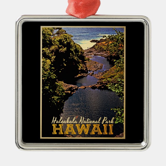 Haleakala Nationalpark Hawaii Silbernes Ornament (Vorne)