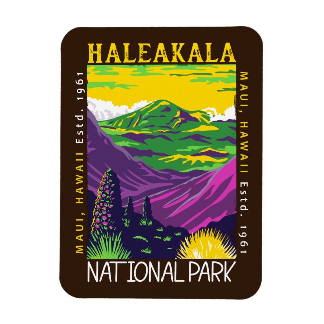 Haleakala Nationalpark Hawaii Vintag gestört Magnet (Vertikal)