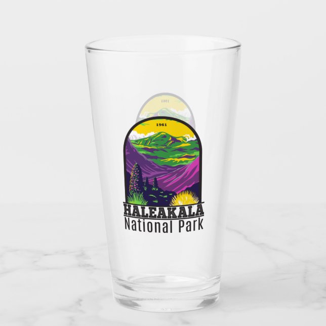 Haleakala Nationalpark Hawaii Vintag Glas (Vorderseite)