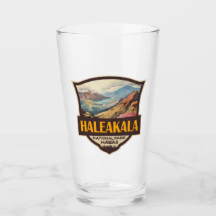 Haleakala Nationalpark Illustration Retro Abzeiche Glas