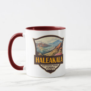 Haleakala Nationalpark Illustration Retro Abzeiche Tasse