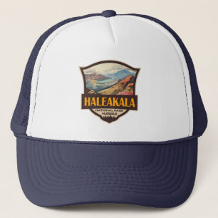 Haleakala Nationalpark Illustration Retro Abzeiche Truckerkappe