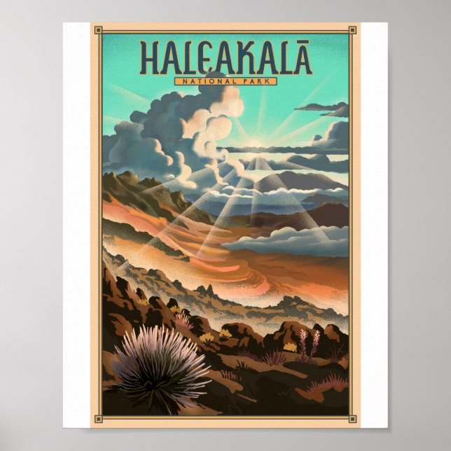 Haleakala Nationalpark Litho Artwork Poster (Vorne)