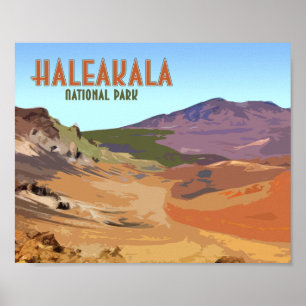 Haleakala Nationalpark Maui Hawaii Vintage Poster
