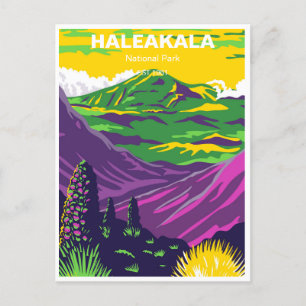 Haleakala-Nationalpark Maui Hawaii Vintage-Reise Postkarte