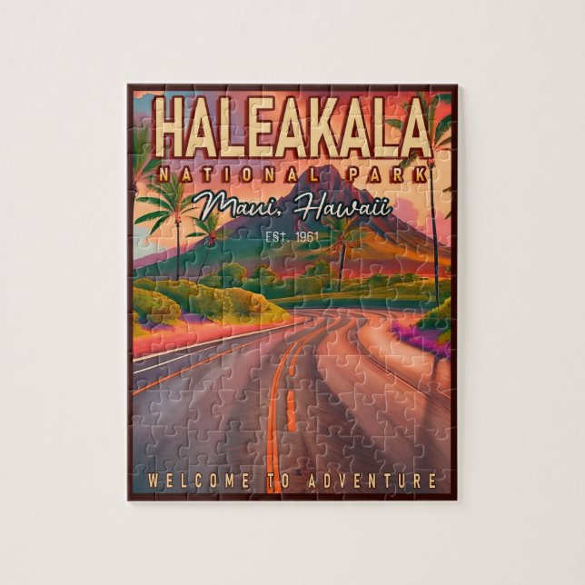 Haleakala Nationalpark Maui Road Vulkan Vintag Puzzle (Vertikal)