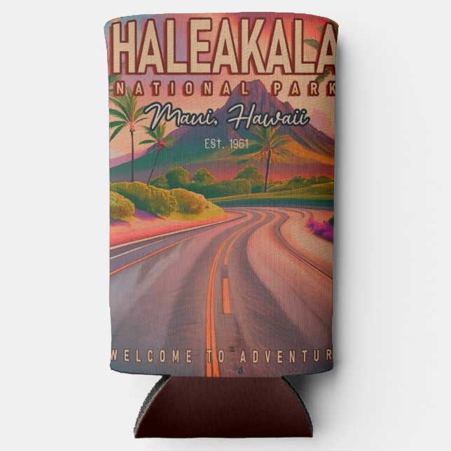 Haleakala Nationalpark Maui Road Vulkan Vintag Selters Dosenkühler (Vorderseite)