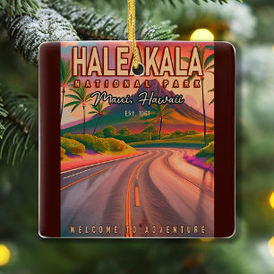 Haleakala-Nationalpark Maui-Straße Vulkan Vintage Keramikornament