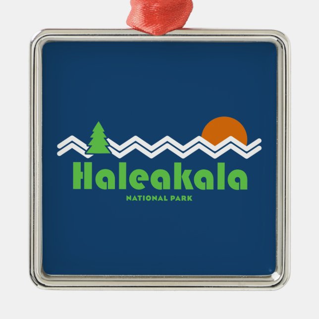 Haleakala Nationalpark Retro Ornament Aus Metall (Vorne)