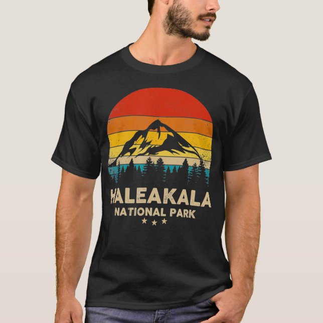 Haleakala - Nationalpark Retro Souvenir T-Shirt (Vorderseite)