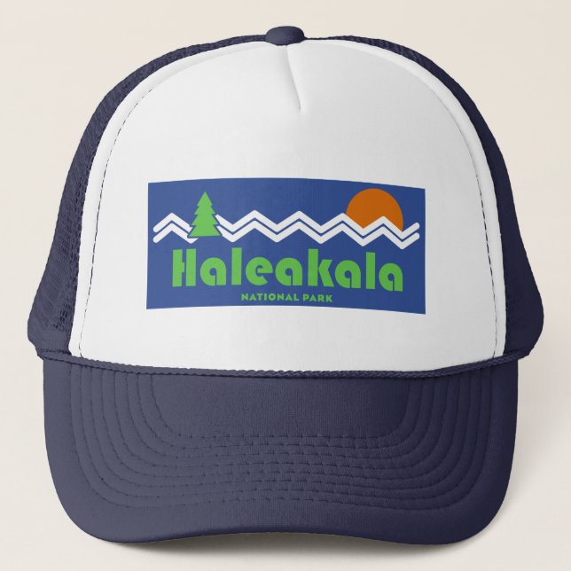 Haleakala Nationalpark Retro Truckerkappe (Vorderseite)