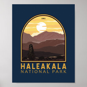 Haleakala Nationalpark Vintages Emblem Poster
