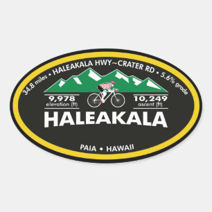 HALEAKALA-PAIA, HI - "OVAL" OVALER AUFKLEBER