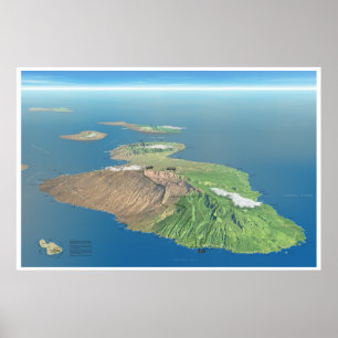 Haleakala und Maui-Kartenplakat Poster