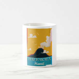 Haleakalā vulkan Vintag Hawaii Reiseplakat Kaffeetasse