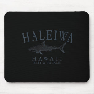 Haleiwa Hawaii Hai Retro-Schiefer Kunst Angeln Mousepad