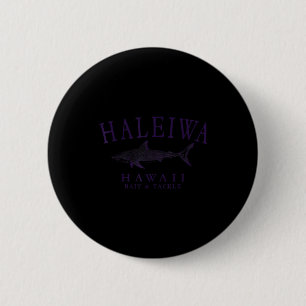 Haleiwa Hawaii Hai Vintage-Pflaume Kunst Angeln Button