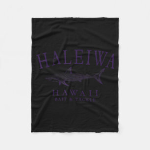 Haleiwa hawaii Hai vintage Pflaume Kunst Angeln Fleecedecke