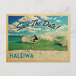 Haleiwa Save the Date Oahu Hawaii Surfing Ankündigungspostkarte