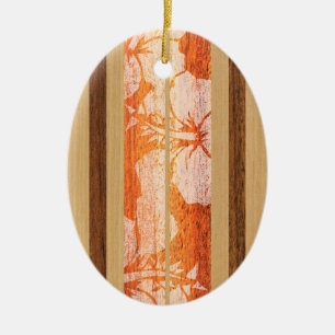 Haleiwa Vintage Imitate Holzsurfboard-Ornament Keramik Ornament