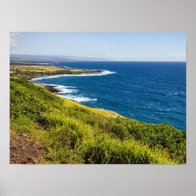 Haleokane Blick über die Bucht von Honuapo Poster (Vorne)