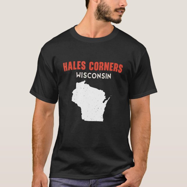 Hales Corners USA Staat America Travel Montanan He T-Shirt (Vorderseite)