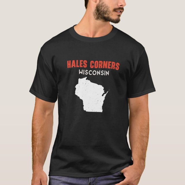 Hales Corners USA Staat America Travel Montanan He T-Shirt (Vorderseite)