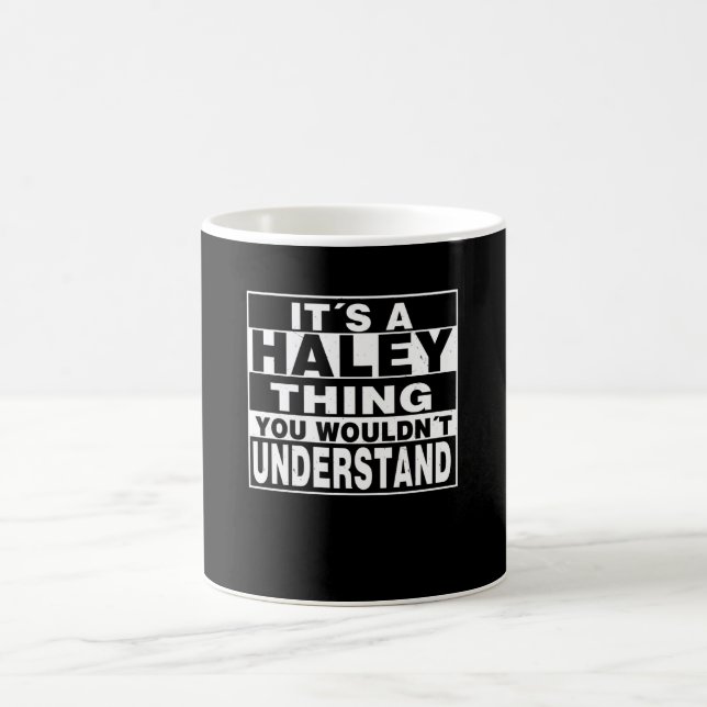 HALEY Nachname Personalisiertes Geschenk Kaffeetasse (Mittel)
